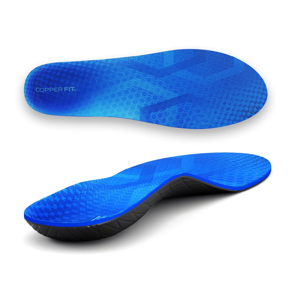 Copper Fit Arch Relief Orthotics for Men and Women - Plantar Fasciitis, Flat Feet - Adaptive, Comfortable Arch Support -