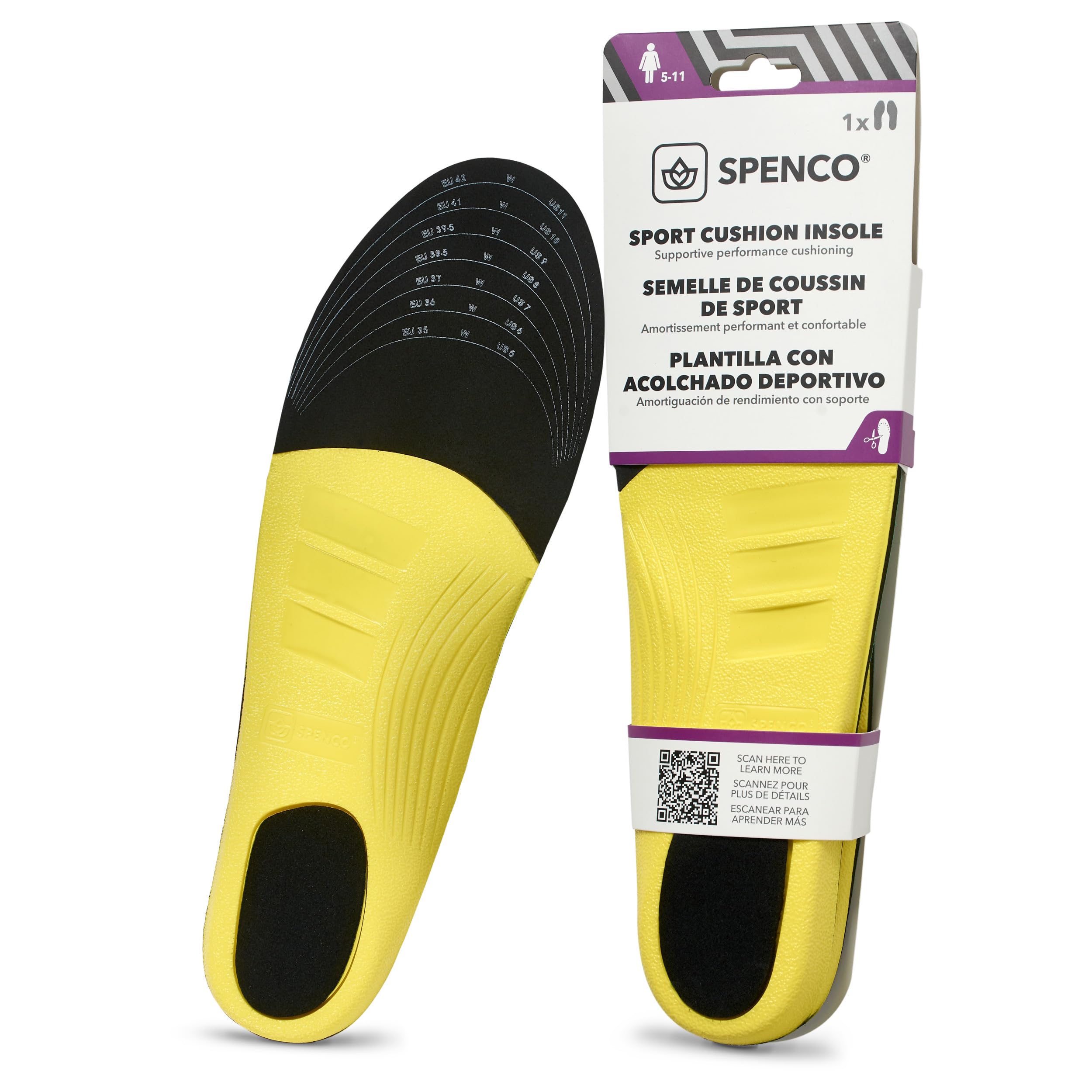 Spenco Sport Cushion Insoles for Men Trim to Fit, Men's 7-13 / Women's 5-11  
Spenco Sport Cushion Insoles, Trim to Fit,